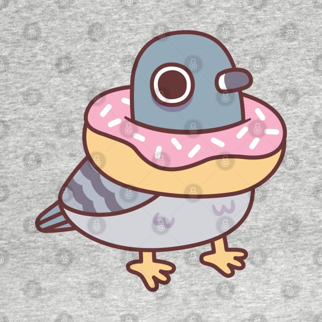 Cute Pigeon With Donut Necklace Funny by rustydoodle